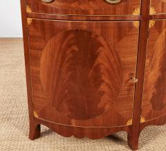 Pair of George III Satinwood Inlaid Demilune Console Cabinets - 4215338