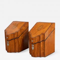 Pair of George III Satinwood and Inlay Knife Boxes - 931422