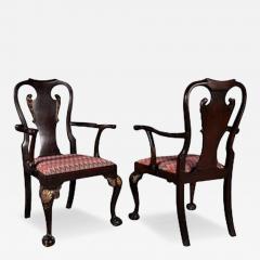 Pair of George III walnut parcel gilt armchairs - 4751185