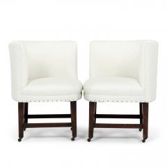 Pair of Georgian Slipper Chairs on Casters - 4343967