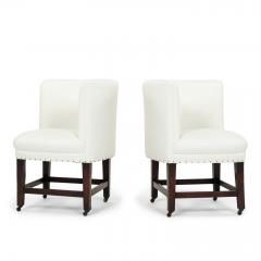 Pair of Georgian Slipper Chairs on Casters - 4343976
