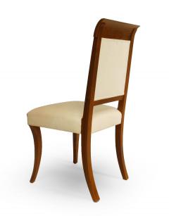 Pair of German Art Deco Walnut Side Chairs - 1378405