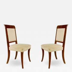 Pair of German Art Deco Walnut Side Chairs - 1382895