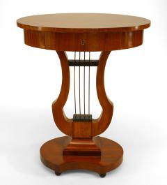 Pair of German Biedermeier Mahogany Lyre End Tables - 1437504