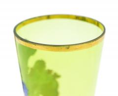 Pair of German Bohemian Green Glass Armorial Crest Vases - 4200449