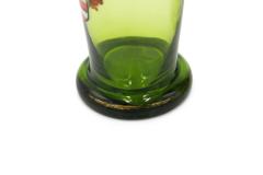 Pair of German Bohemian Green Glass Armorial Crest Vases - 4200450