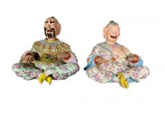 Pair of German Chinoiserie Porcelain Figures of Seated Nodders  - 4130131