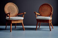 Pair of German Lounge Chairs with new Boucle Upholstery - 4683468