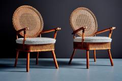 Pair of German Lounge Chairs with new Boucle Upholstery - 4683471