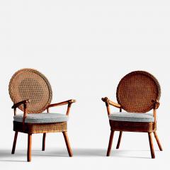 Pair of German Lounge Chairs with new Boucle Upholstery - 4683816