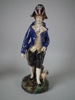 Pair of German Majolica Lady And Gent Figures - 1804324