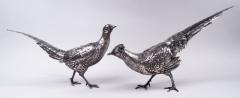Pair of German Silver Pheasants Game Birds with Hinged Wings - 3986643