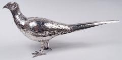 Pair of German Silver Spice Boxes in Form of Pheasants Birds - 3772147