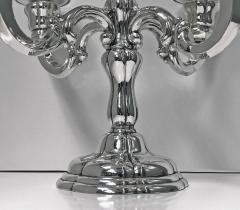 Pair of German Sterling Silver Five Light Candelabra C 1920 - 418966