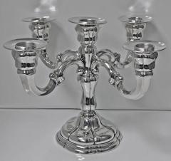 Pair of German Sterling Silver Five Light Candelabra C 1920 - 418968