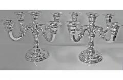 Pair of German Sterling Silver Five Light Candelabra C 1920 - 418969