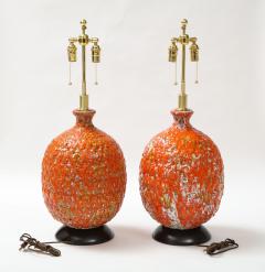 Pair of Giant Italian Volcanic Glazed Ceramic lamps  - 1995949