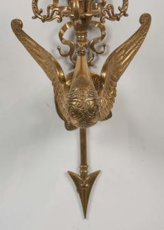 Pair of Gilt Bronze Swan Form Sconces - 2119117