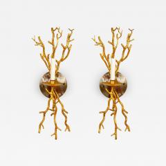 Pair of Gilt Faux Coral Sconces - 1101530