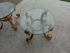 Pair of Gilt Italian Wrought Iron Side Tables - 2577553