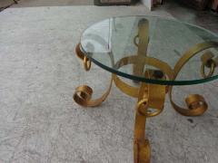 Pair of Gilt Italian Wrought Iron Side Tables - 2577557