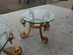 Pair of Gilt Italian Wrought Iron Side Tables - 2577559