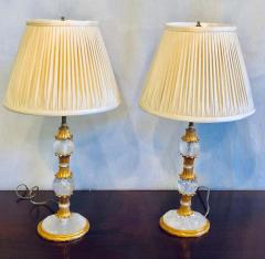 Pair of Gilt Metal and Rock Crystal Bagu s Style Table Lamps - 1265654