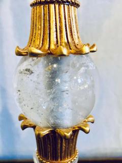 Pair of Gilt Metal and Rock Crystal Bagu s Style Table Lamps - 1265659