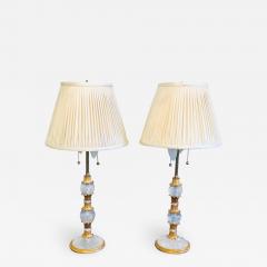 Pair of Gilt Metal and Rock Crystal Bagu s Style Table Lamps - 1266280