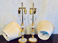 Pair of Gilt Metal and Rock Crystal Bagu s Style Table Lamps - 3001009