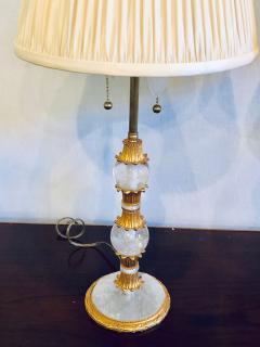 Pair of Gilt Metal and Rock Crystal Bagu s Style Table Lamps - 3001024