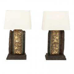 Pair of Giltwood Architectural Fragment Lamps - 2538696