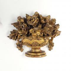 Pair of Giltwood Floral Urn Plaques France 19th century - 3929694