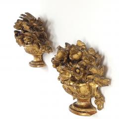 Pair of Giltwood Floral Urn Plaques France 19th century - 3929698