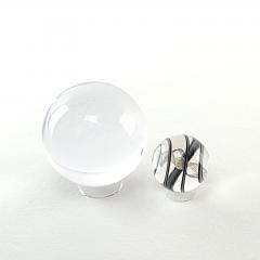 Pair of Glass Spheres U S A circa 1980 - 3701146