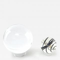 Pair of Glass Spheres U S A circa 1980 - 3704794