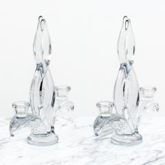 Pair of Glass Spiral Statues - 3691338