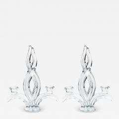 Pair of Glass Spiral Statues - 3697431