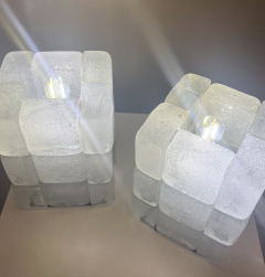 Pair of Glass Tables Lamps by Poliarte Italy 1970s - 4077319