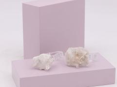 Pair of Glass and Crystal Quartz Napking Rings by Anna New York 2010s - 3867885