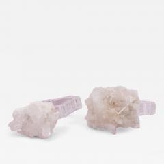 Pair of Glass and Crystal Quartz Napking Rings by Anna New York 2010s - 3869424