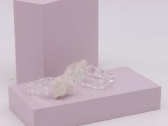 Pair of Glass and Crystal Quartz Napking Rings by Anna New York 2010s - 3867914