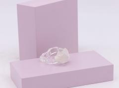 Pair of Glass and Crystal Quartz Napking Rings by Anna New York 2010s - 3867920