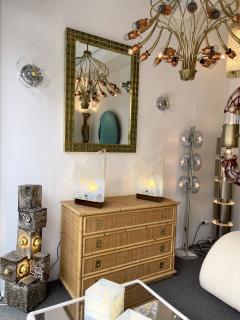 Pair of Glass and Metal Flower Sconces Italy 1970s - 2592957
