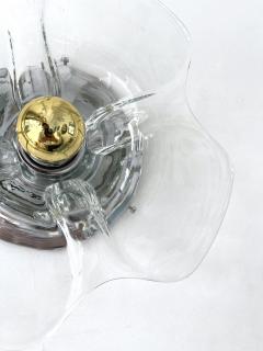 Pair of Glass and Metal Flower Sconces Italy 1970s - 2592960