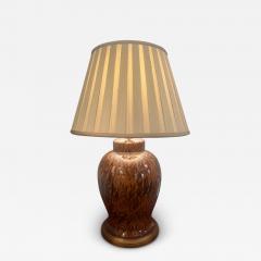 Pair of Glazed Ceramic Lamps and Shades - 3917558