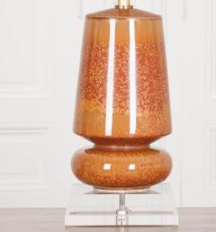 Pair of Glazed Ceramic Short Obelisk Table Lamps - 1667413