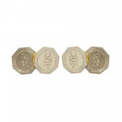 Pair of Gold Art Deco Monogrammed Cufflinks - 1618079