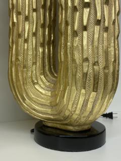 Pair of Gold Leaf Cactus Lamps - 2294528