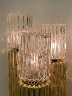 Pair of Gold Leaf Cactus Lamps - 2294534